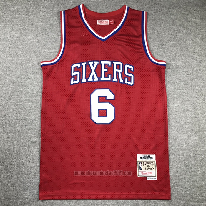 Camiseta Philadelphia 76ers Julius Erving #6 Mitchell & Ness 1982-83 Rojo